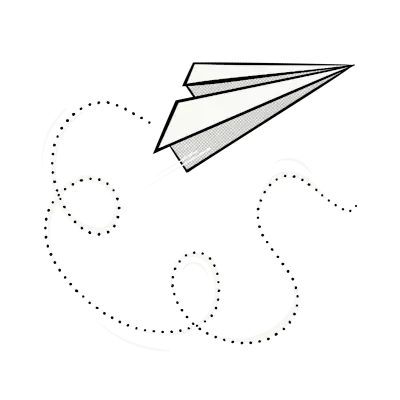 letter folded as an aeroplane and launched